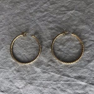 Rivka Friedman 18k brass cable hoops 2”